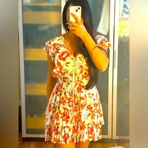 Mini floral dress VICI Collection: Olivaceous